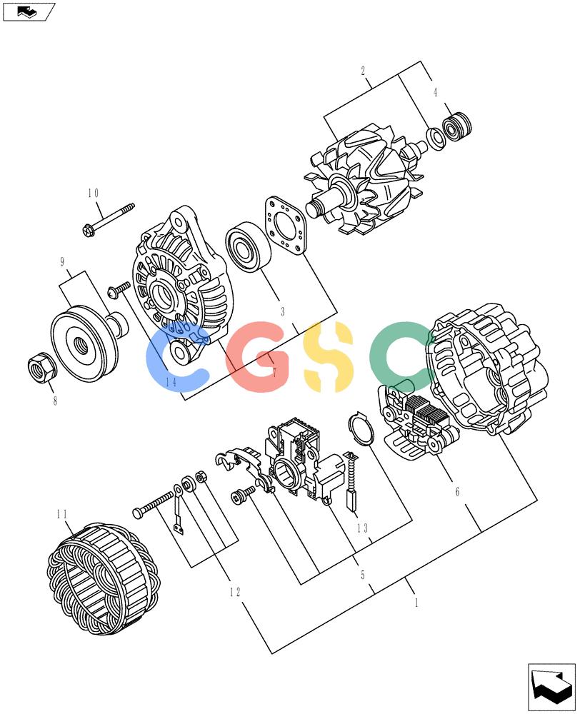 纽荷兰零件查询(E80BMSR) - COMPACT CRAWLER EXCAVATOR ASN LF06-04501 (NBTA18037) (08-015[00]) - GENERATOR New Holland Constructuion