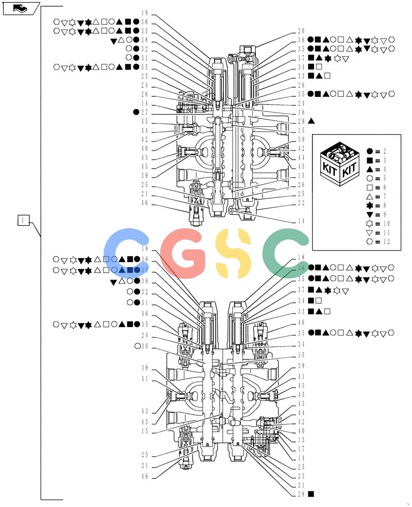 神钢零件查询(ED160 BLADE) - HYDRAULIC EXCAVATOR - ASN LH02-01501 (9/12-12/13) (35.359.AB[04]) - CONTROL VALVE ASSY Kobelco