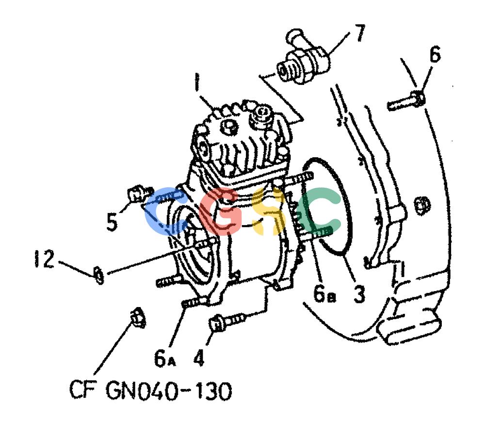 神钢零件查询(6D16-T) - MITSUBISHI DIESEL ENGINE - K909LC & MD240BLC (1/87-12/06) (01-045) - AIR COMPRESSOR GENERAL P/N ME037710 Kobelco