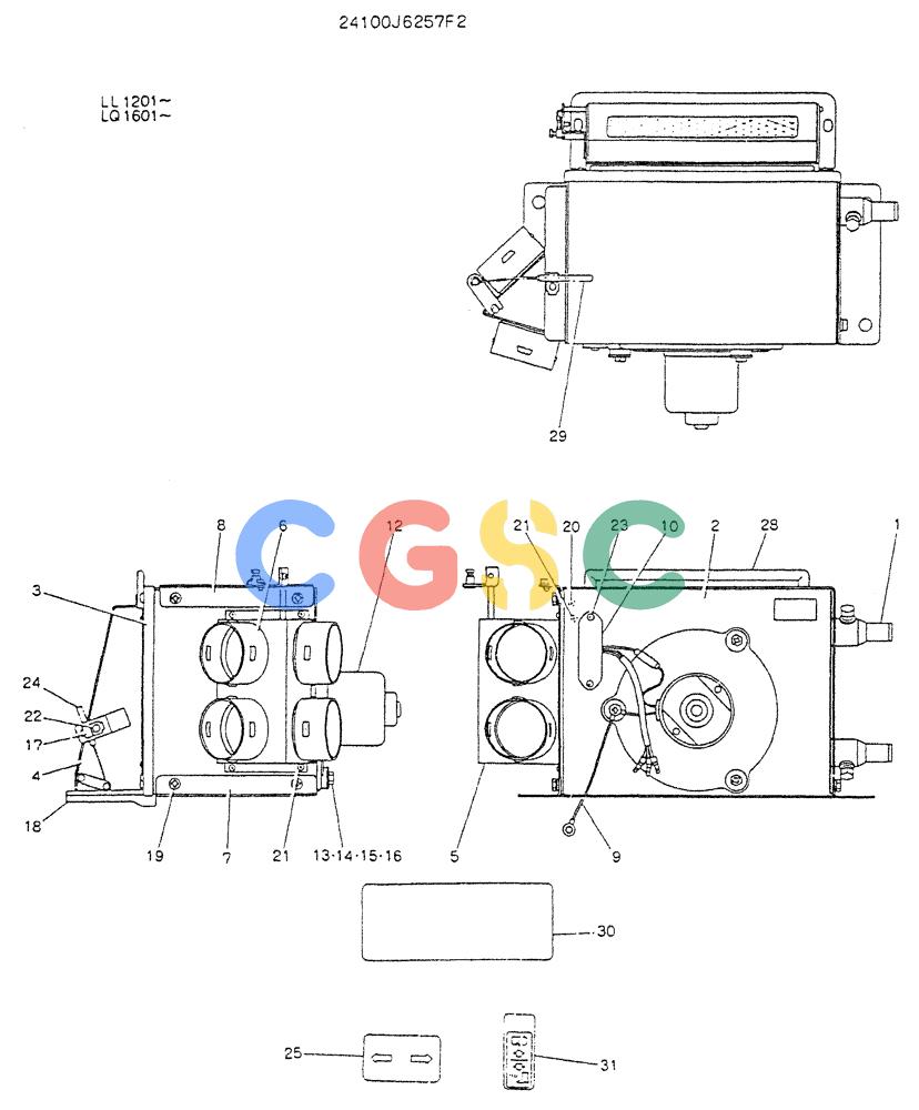 神钢零件查询(K909LC) - MARK II EXCAVATOR BTW LL1207 - LL1487 (1/87-12/03) (05-016) - HEATER ASSY Kobelco