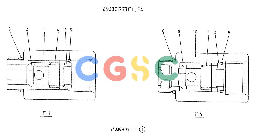 神钢零件查询(K909A) - EXCAVATOR ASN LQ0795 (1/83-12/03) (01-029) - CHECK VALVE, P/N 24036R73F1, F4 Kobelco