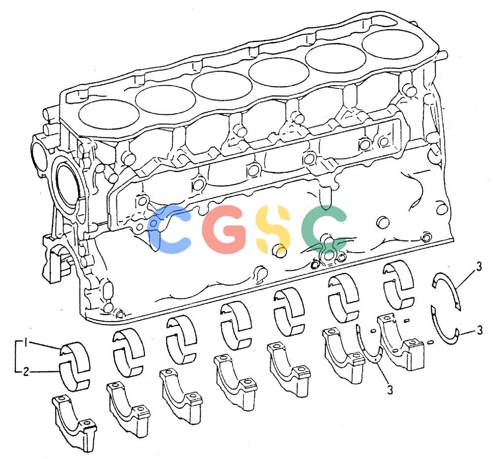 神钢零件查询(MD240C) - EXCAVATOR ASN LLU00601 (1/80-12/06) (17-002) - CRANKSHAFT BEARING Kobelco