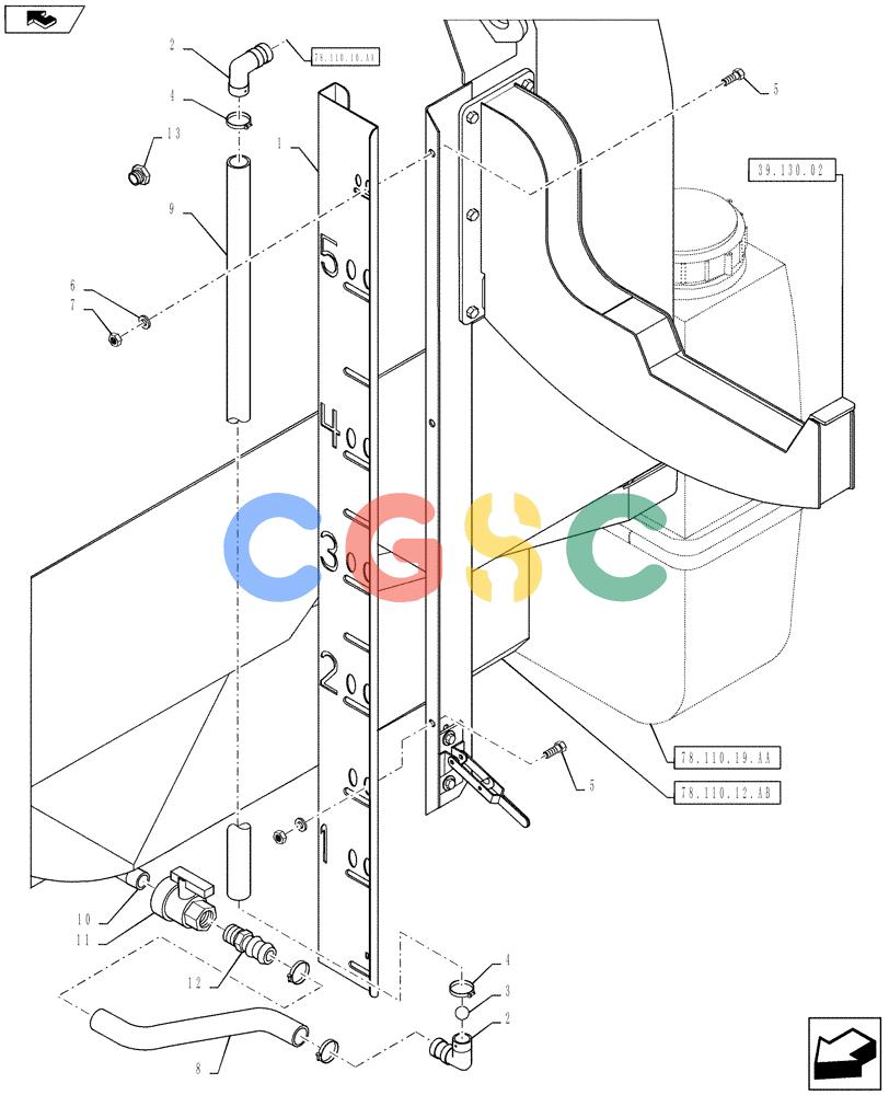 凯斯零件查询(810) - FLEX-AIR APPLICATOR - 2012 (2/12-) (78.110.12.BA) - PRODUCT TANK SIGHT GAUGE Case Agriculture