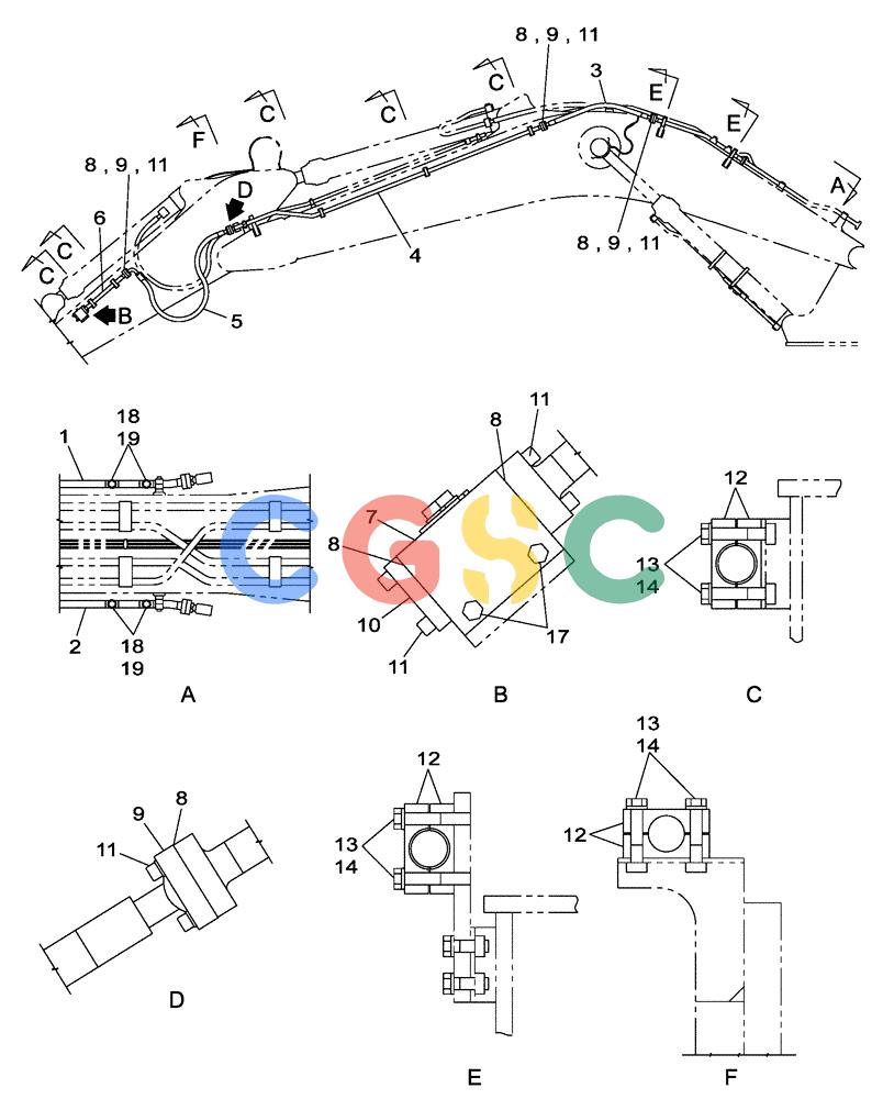 纽荷兰零件查询(E805) - CRAWLER EXCAVATOR TIER 3 (7/06-) (08-045-00[01]) - HYDRAULIC CIRCUIT - PICK HAMMER - BOOM (8.40 M) - DIPPER (3.60 M) New Holland Constructuion