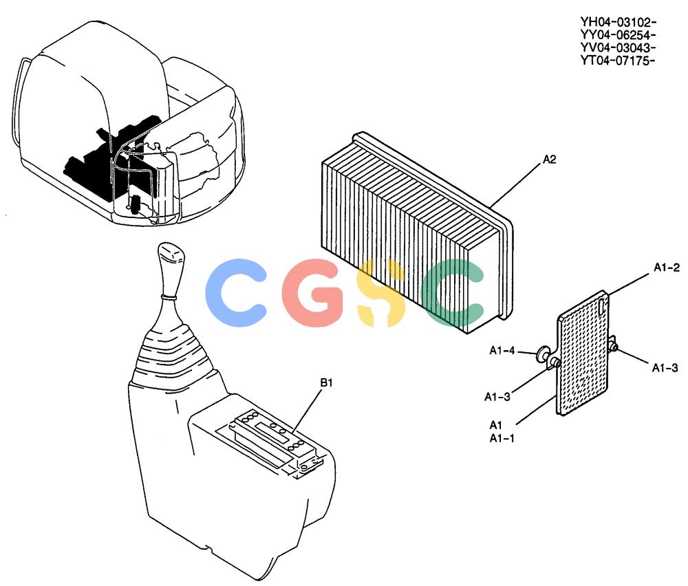 纽荷兰零件查询(E115SR) - CRAWLER EXCAVATOR ASN YV04-03043 (01-062) - FILTER ASSY, AIR P/N YT91V00002F2 New Holland Constructuion