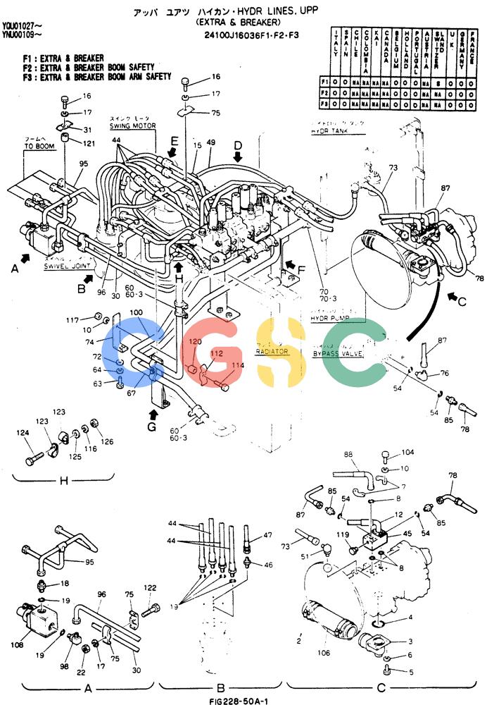 神钢零件查询(BREAKER) - NIBBLER AND BREAKER ATTACHMENT - SK200LC EXCAVATORS (9/04-) (228-50A) - Upper Hydraulics (Extra and Breaker) (Extra and Breaker Boom Safety) (Extra and Breaker Boom Arm Safety) Kobelco