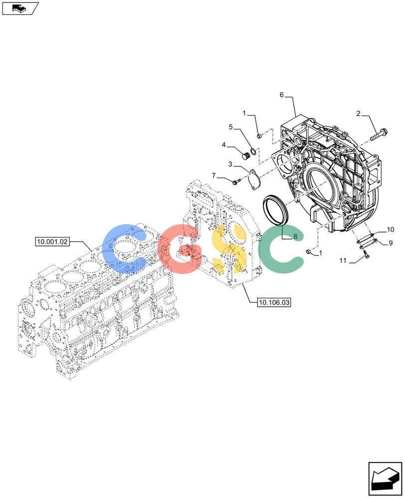 神钢零件查询(F4HFE613T A004) - ENGINE 504384900 - 84232924 (3/11-) (10.102.03) - FLYWHEEL CASE (5801444619) Kobelco