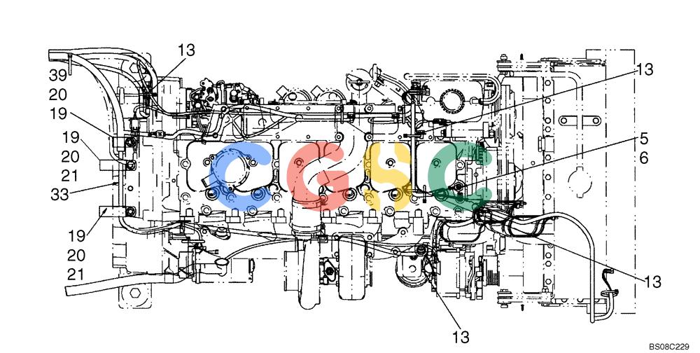 纽荷兰零件查询(D95) - CRAWLER DOZER - NA (1/06-) (04-22) - HARNESS, ENGINE (TOP) New Holland Constructuion