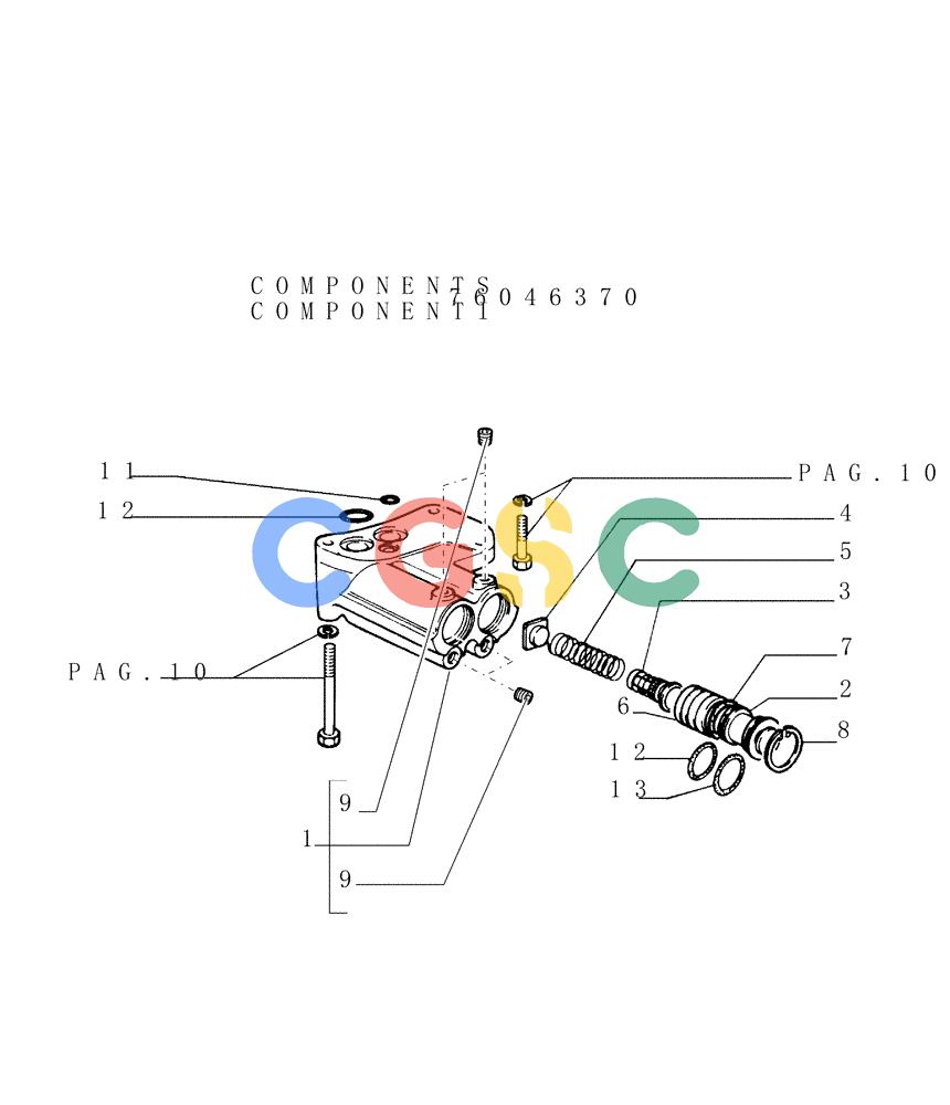 纽荷兰零件查询(DC180PS) - CRAWLER DOZER (11/00-) (1.211[12]) - TRANSMISSION - CONTROL VALVE New Holland Constructuion