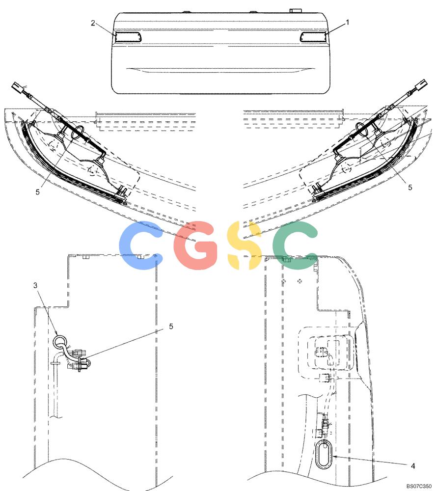 纽荷兰零件查询(E175B) - CRAWLER EXCAVATOR TIER 3 (NA) - N7DA16301 - (5/07-) (08-42[00]) - LAMP MOUNTING (YN80E00050F1) New Holland Constructuion