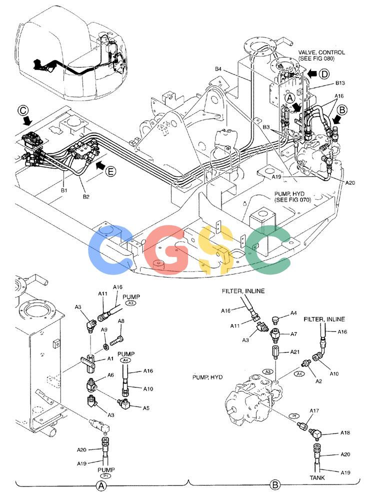纽荷兰零件查询(E70) - MIDI CRAWLER EXCAVATOR (NA) (1/06-) (036) - CONTROL LINES, REMOTE New Holland Constructuion