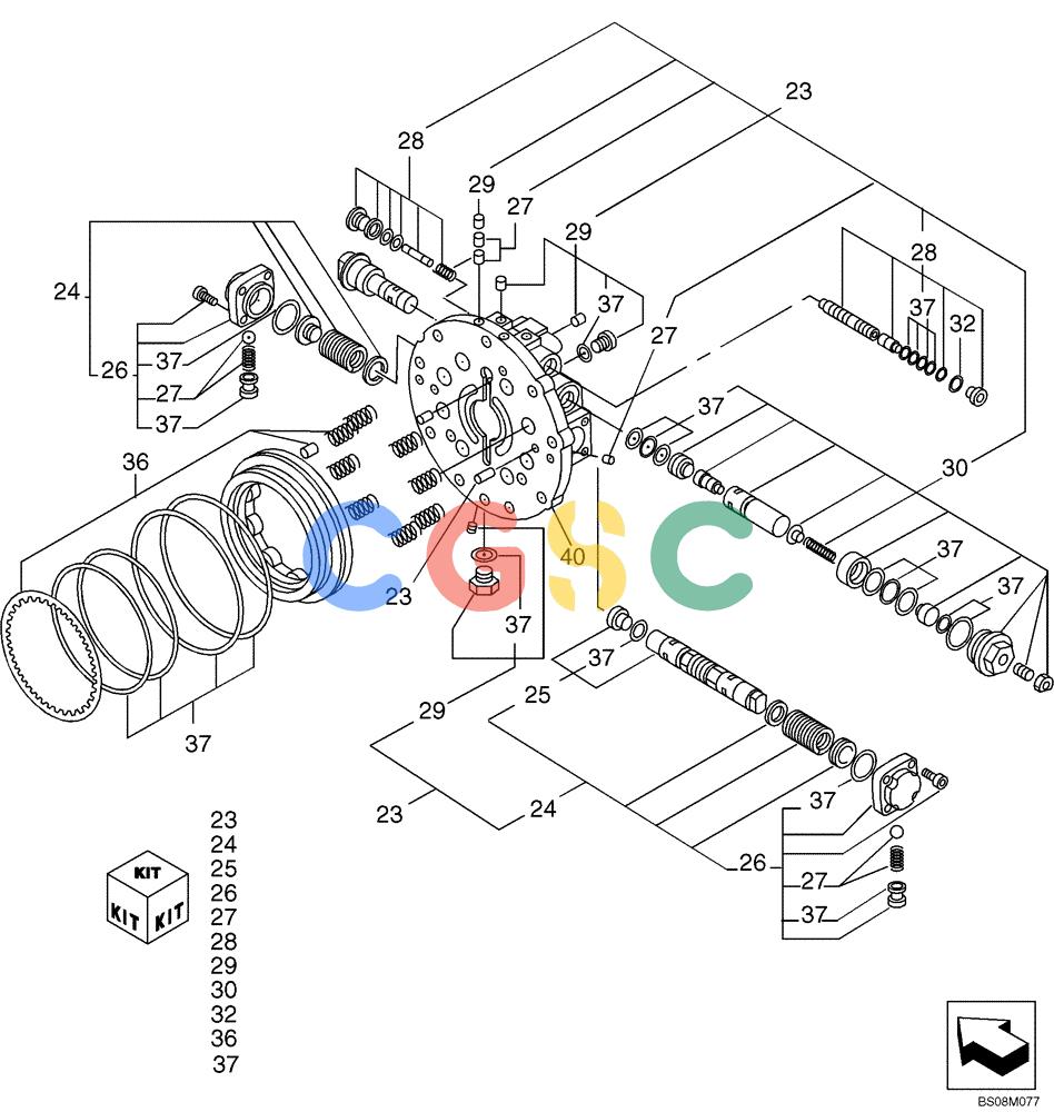 纽荷兰零件查询(E175B) - CRAWLER EXCAVATOR TIER 3 (NA) - N7DA16301 - (5/07-) (08-11[03]) - MOTOR ASSEMBLY (PROPEL) (YM15V00007F1), PAGE 3 OF 3 New Holland Constructuion