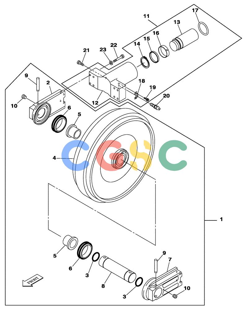 纽荷兰零件查询(E805) - CRAWLER EXCAVATOR TIER 3 (7/06-) (05-004-00[01]) - GUIDE PULLEY New Holland Constructuion