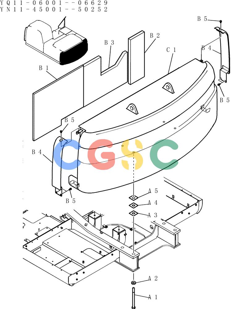 神钢零件查询(200-8) - EXCAVATOR S/N YN11-45001 - (1/06-12/09) (018-01-1) - COUNTERWEIGHT INSTAL (GAIN) Kobelco