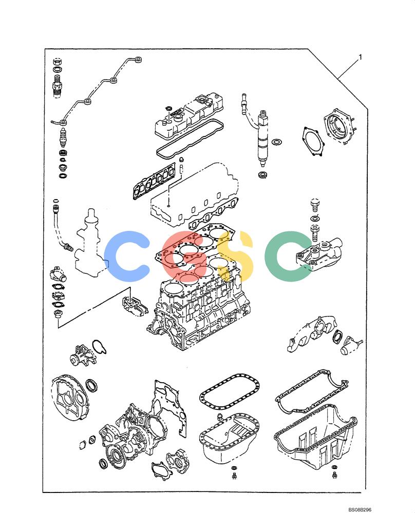纽荷兰零件查询(E70BSR) - COMPACT CRAWLER EXCAVATOR BTW YT05-15001 - 18000 (NA) (4/08-) (09-02-00[00]) - KIT, ENGINE GASKET (VI5878151960) New Holland Constructuion