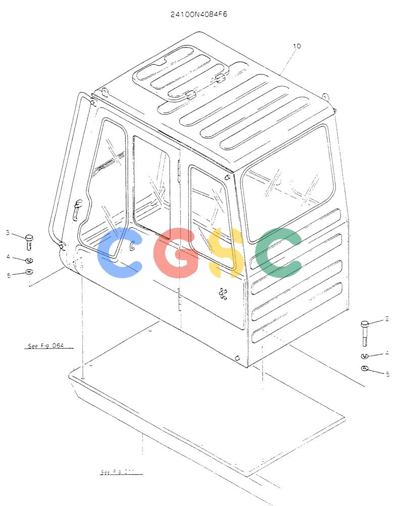 神钢零件查询(K904) - MARK II EXCAVATOR BTW YW0101 - YW1118 (1/88-12/03) (02-001) - INSTAL, CAB Kobelco