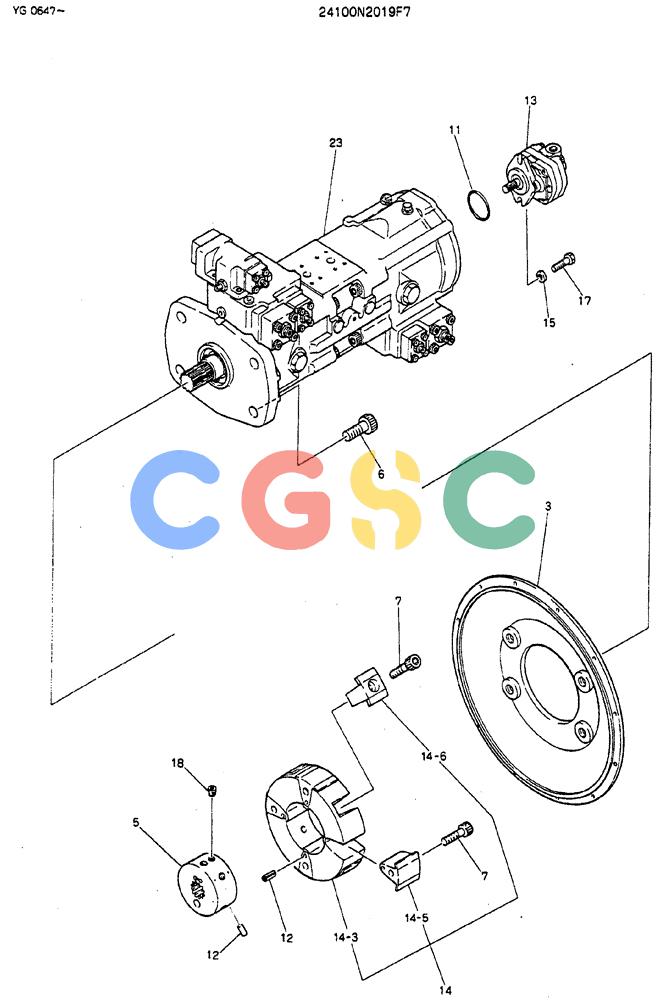 神钢零件查询(MD180LC) - EXCAVATOR ASN YG0647 (1/80-12/06) (05-003) - PUMP ASSY, CONNECT Kobelco