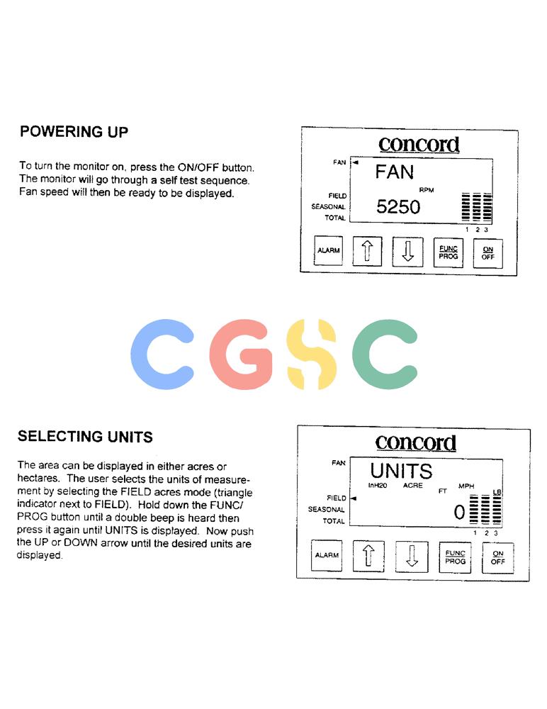 凯斯零件查询(1100) - CONCORD AIR SYSTEM (10/97-12/00) (C03) - POWERING UP/SELECTING UNITS Case Agriculture