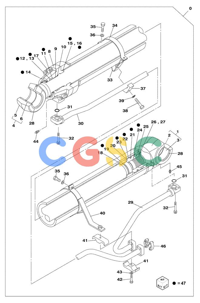 纽荷兰零件查询(E805) - CRAWLER EXCAVATOR TIER 3 (7/06-) (08-300-00[01]) - BOOM CYLINDER - RIGHT (WITHOUT VALVE, PRESSURE RELIEF) New Holland Constructuion