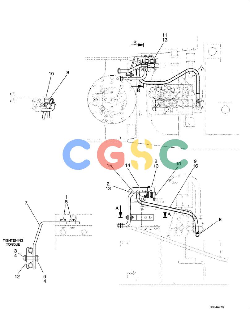 纽荷兰零件查询(EH160) - CRAWLER EXCAVATOR (9/03-) (08 -08[00]) - HYDRAULIC LINES, ROTATION - UPPER New Holland Constructuion
