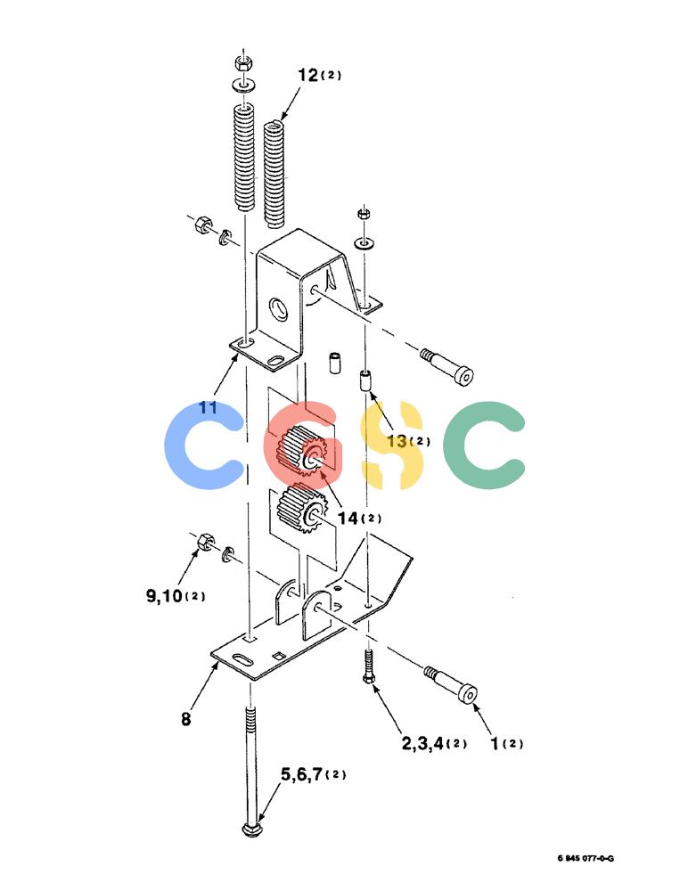 凯斯零件查询(8585) - CASE IH LARGE (3 X 4) RECTANGLER BALER (1/98-12/00) (6-06) - TENSIONER ASSEMBLY, 6845077 TENSIONER ASSEMBLY COMPLETE Case Agriculture