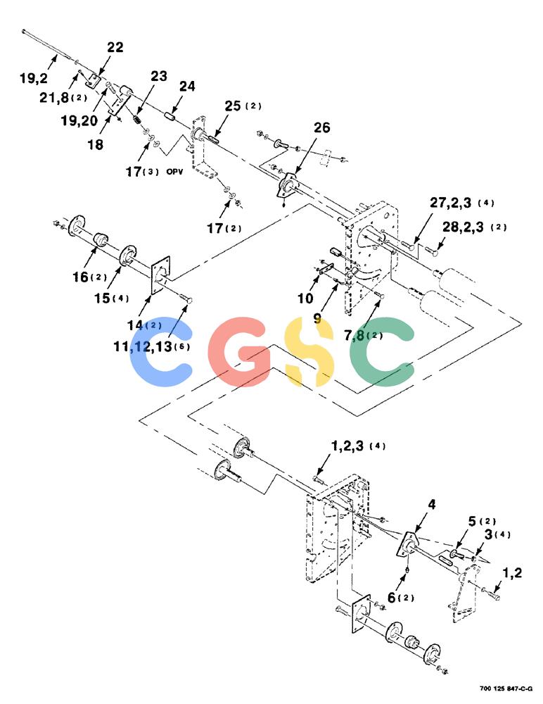 凯斯零件查询(8465T) - CASE IH ROUND BALER W/TRACTOR HYDRAULICS (1/91-12/97) (9-70) - MESH WRAP KIT, ROLLER SUPPORT ASSEMBLIES, SERIAL NUMBER CFH0073001 THROUGH CFH0073010 Case Agriculture