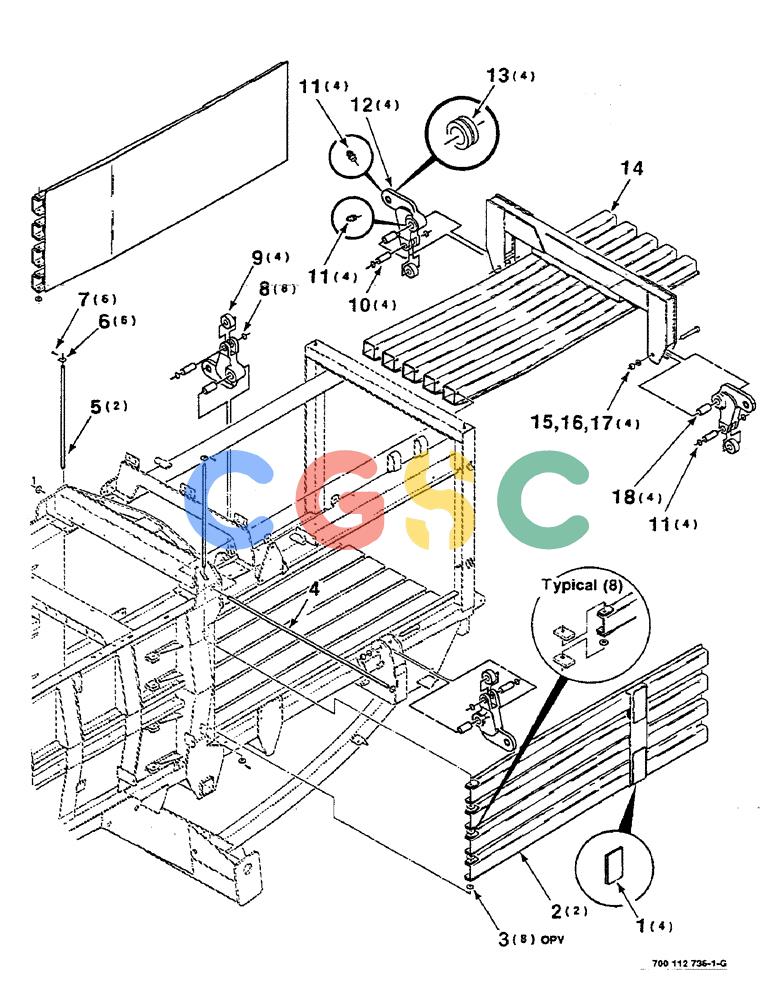 凯斯零件查询(8580) - CASE IH LARGE RECTANGULAR BALER (1/88-12/98) (07-04) - BALE DENSITY DOORS AND ARMS ASSEMBLY Case Agriculture