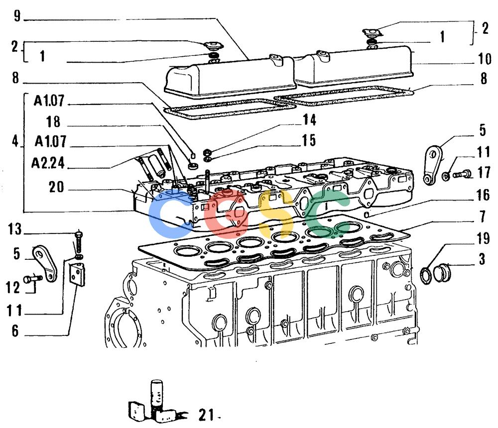 纽荷兰零件查询(FL14E) - CRAWLER LOADER (A1.01[002]) - CRANKCASE AND CYLINDER HEAD New Holland Constructuion