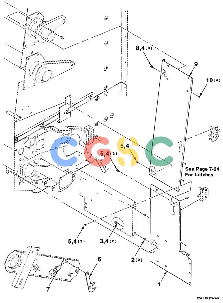 凯斯零件查询(RS561A) - CASE IH ROUND BALER (1/99-12/00) (7-016) - LATCH SUPPORT ASSEMBLIES, LEFT Case Agriculture