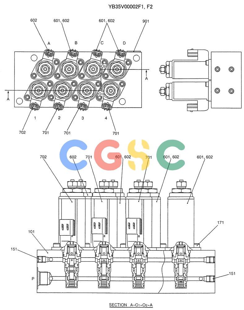 纽荷兰零件查询(E235SRLC) - CRAWLER EXCAVATOR BTW YU04-00837 - YU04-01417 (07-006) - VALVE ASSY, SOLENOID New Holland Constructuion