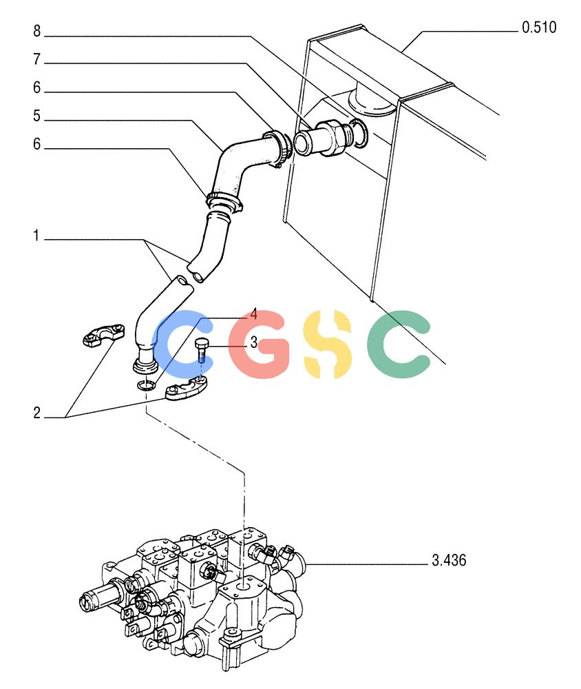 纽荷兰零件查询(FD255) - CRAWLER DOZER (N.A. VERSION) (7/95-) (3.434[03]) - HYDRAULIC SYSTEM PIPING New Holland Constructuion