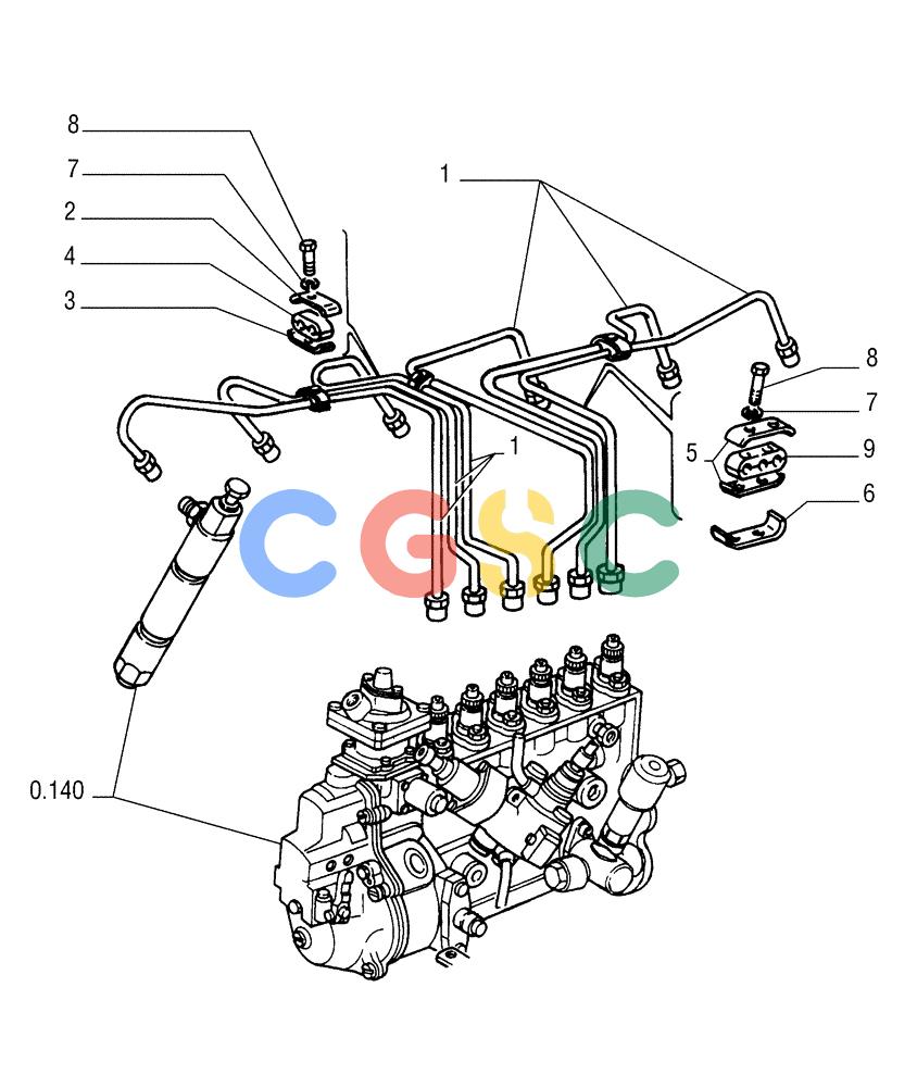 纽荷兰零件查询(FD255) - CRAWLER DOZER (N.A. VERSION) (7/95-) (0.202[1A]) - PIPING - INJECTION PUMP New Holland Constructuion