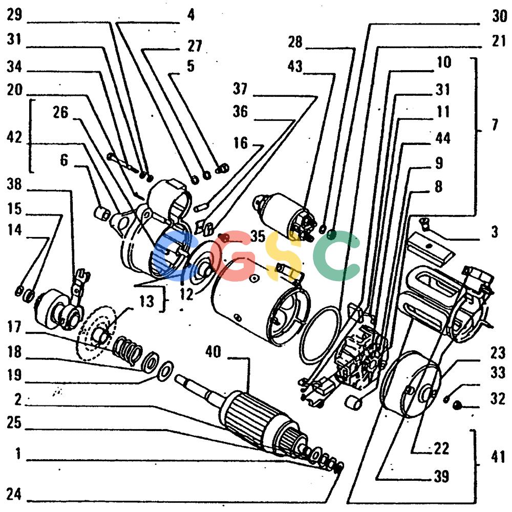 纽荷兰零件查询(65B) - MOTORGRADERS (F2.05/4[001]) - STARTING MOTOR New Holland Constructuion