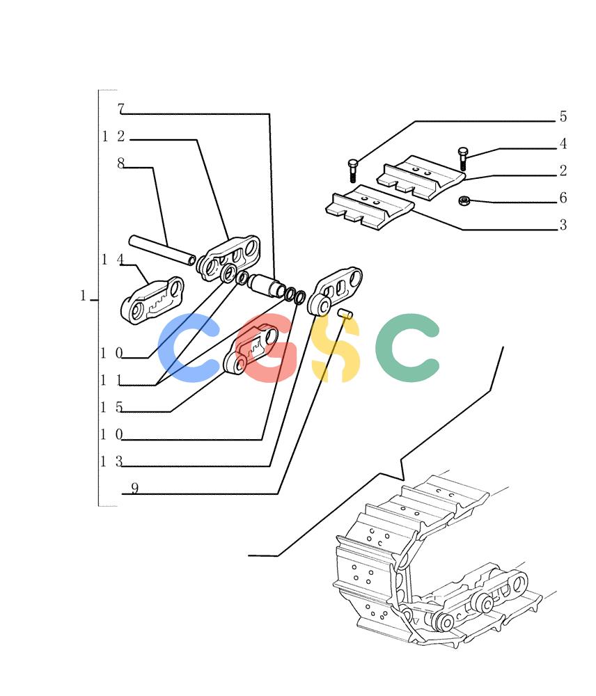 纽荷兰零件查询(DC180PS) - CRAWLER DOZER (11/00-) (2.349[01]) - TRACK CHAIN - SHOES (L=560MM) - VERSION (01-02) New Holland Constructuion