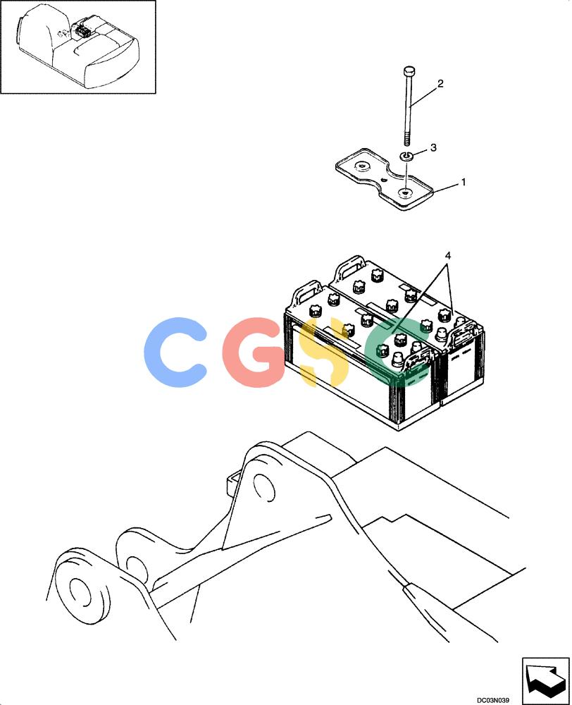 纽荷兰零件查询(E160) - CRAWLER EXCAVATOR (N.A.) (1/06-) (04 -19[00]) - BATTERY MOUNTING New Holland Constructuion