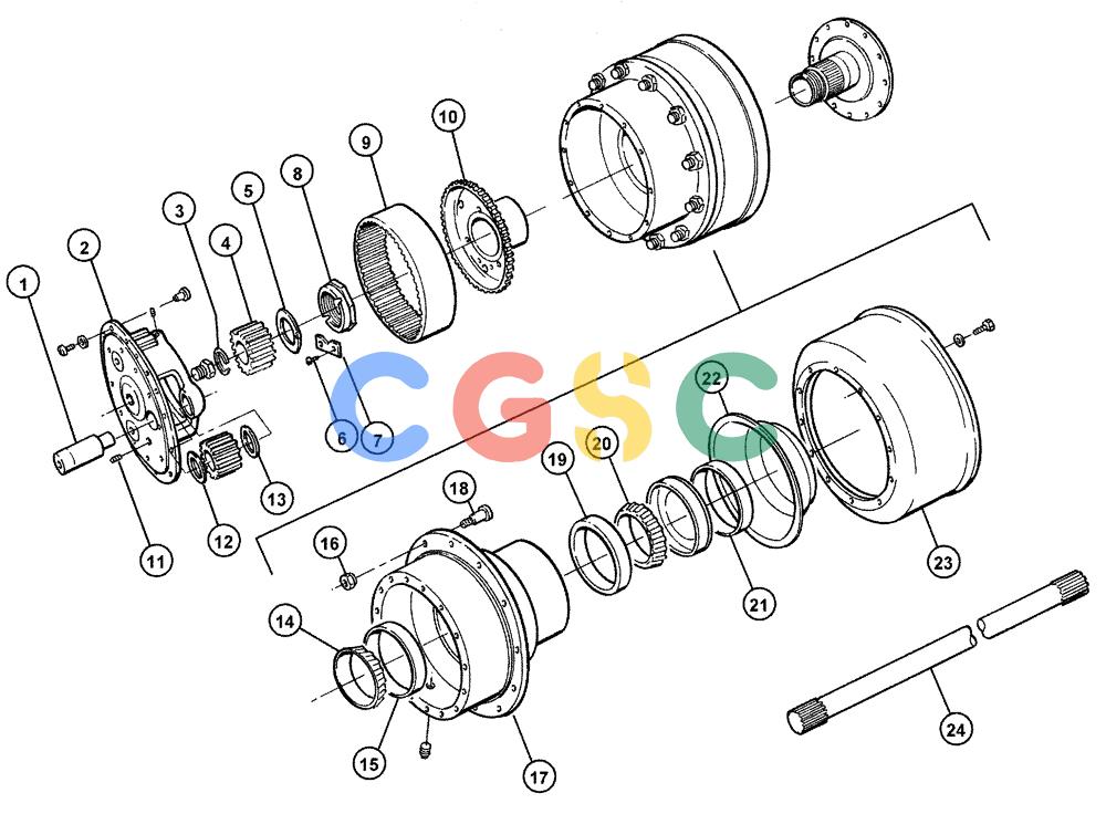 凯斯零件查询(4330) - TITAN FLOATER (6/98-8/99) (04-009) - REAR AXLE HUB Case Agriculture