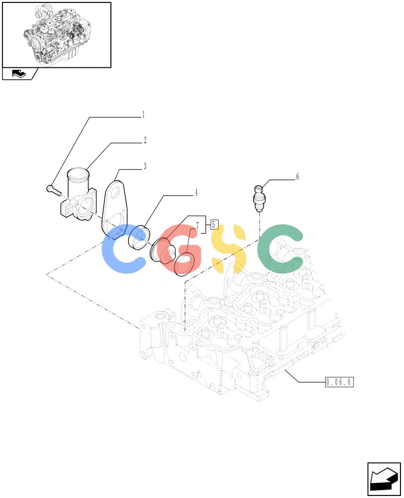 神钢零件查询(F4GE9684B J604) - ENGINE - 504360953 - 84152355 (1/08-12/10) (0.32.6) - THERMOSTAT - ENGINE COOLING SYSTEM (2853130 - 2858049 - 2852156) Kobelco