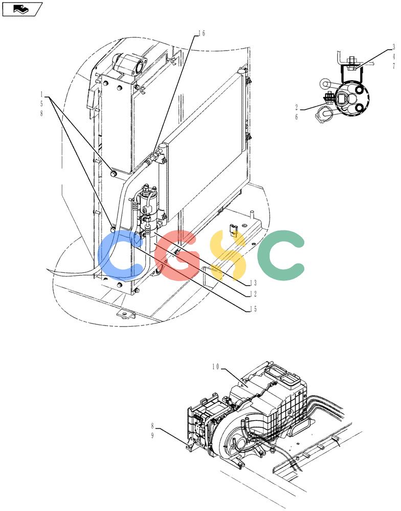 纽荷兰零件查询(E175B) - CRAWLER EXCAVATOR - TIER 3 (ROPS CAB) ASN NBDA17800 (6/13-) (01-088[02]) - CONDITIONING, AIR INSTAL New Holland Constructuion