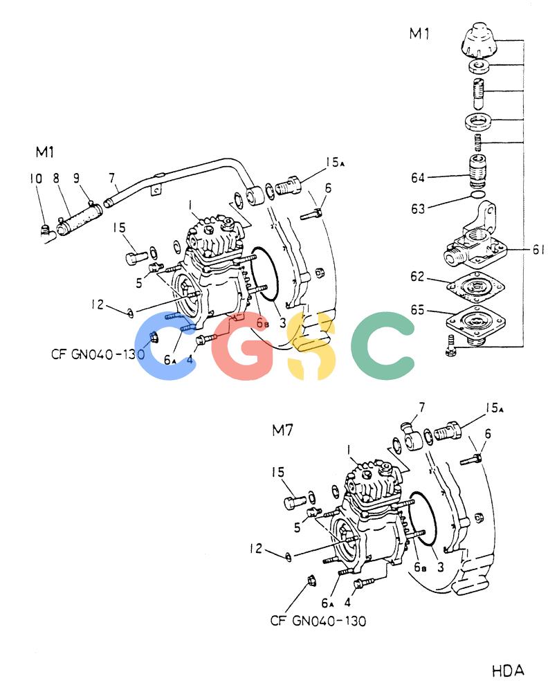 神钢零件查询(6D16-T) - MITSUBISHI DIESEL ENGINE - K907 & MD180LC (1/87-12/06) (01-045) - AIR COMPRESSOR GENERAL Kobelco