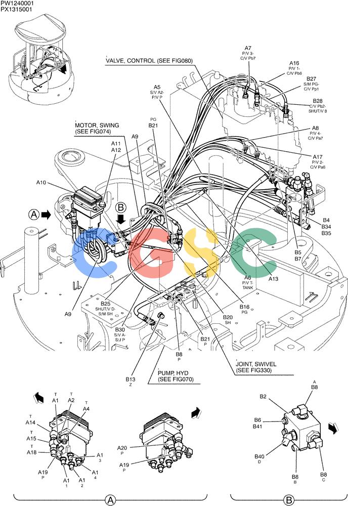 纽荷兰零件查询(E35SR) - COMPACT CRAWLER EXCAVATOR ASN PX13-15001 (N6TN61732) (NA) (1/06-) (05-008[01]) - CONTROL LINES, REMOTE (WITH A PUMP Z PORT) New Holland Constructuion