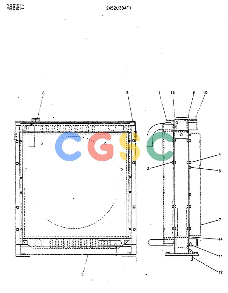 神钢零件查询(MD200BLC) - EXCAVATOR BTW YQ0101 - YQ0564 (1/80-12/06) (05-005) - RADIATOR ASSY Kobelco