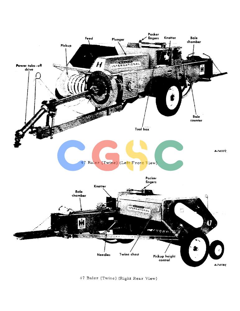 凯斯零件查询(47) - INTERNATIONAL HARVESTER RECTANGULAR BALER (1/63-12/88) (B-02) - 47 BALER (TWINE) Case Agriculture