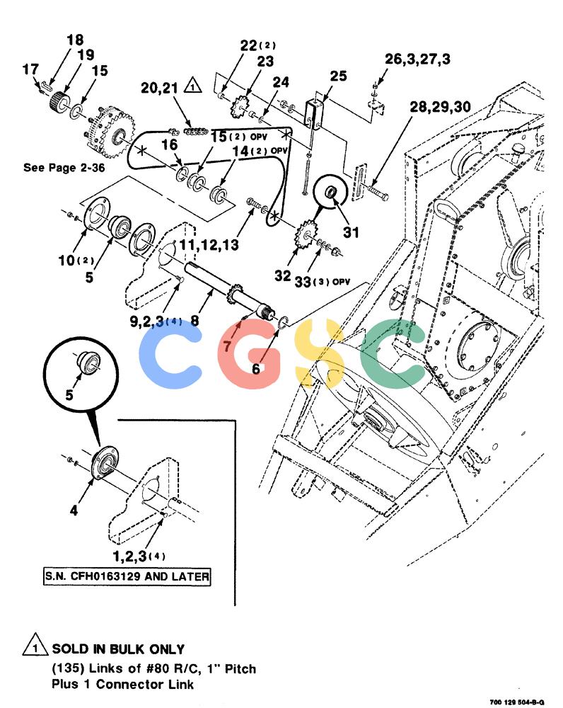 凯斯零件查询(8575) - CASE IH MID-SIZE RECTANGULAR BALER (NORTH AMERICA) (1/95-12/00) (02-034) - AUXILIARY DRIVE ASSEMBLY - RIGHT Case Agriculture