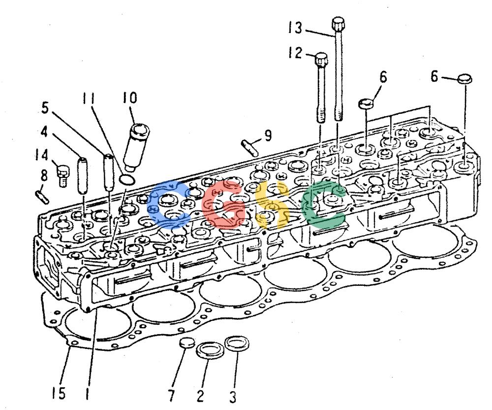 神钢零件查询(MD240C) - EXCAVATOR ASN LLU00601 (1/80-12/06) (17-005) - CYLINDER HEAD Kobelco