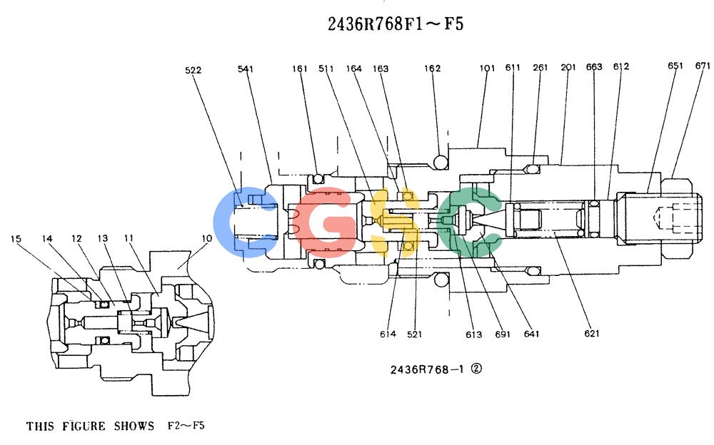 神钢零件查询(K907LC) - MARK II EXCAVATOR BTW YQU0001 - YQU0400 (1/87-12/03) (11-007 ) - VALVE ASSY, PORT RELIEF Kobelco