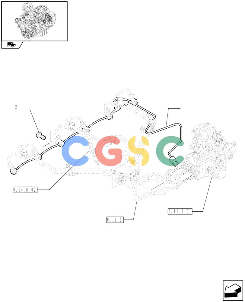 神钢零件查询(F4GE9684C J601) - ENGINE - 504360955 - 84152356 (1/13-) (0.20.4) - INJECTION EQUIPMENT - PIPING (2854480) Kobelco