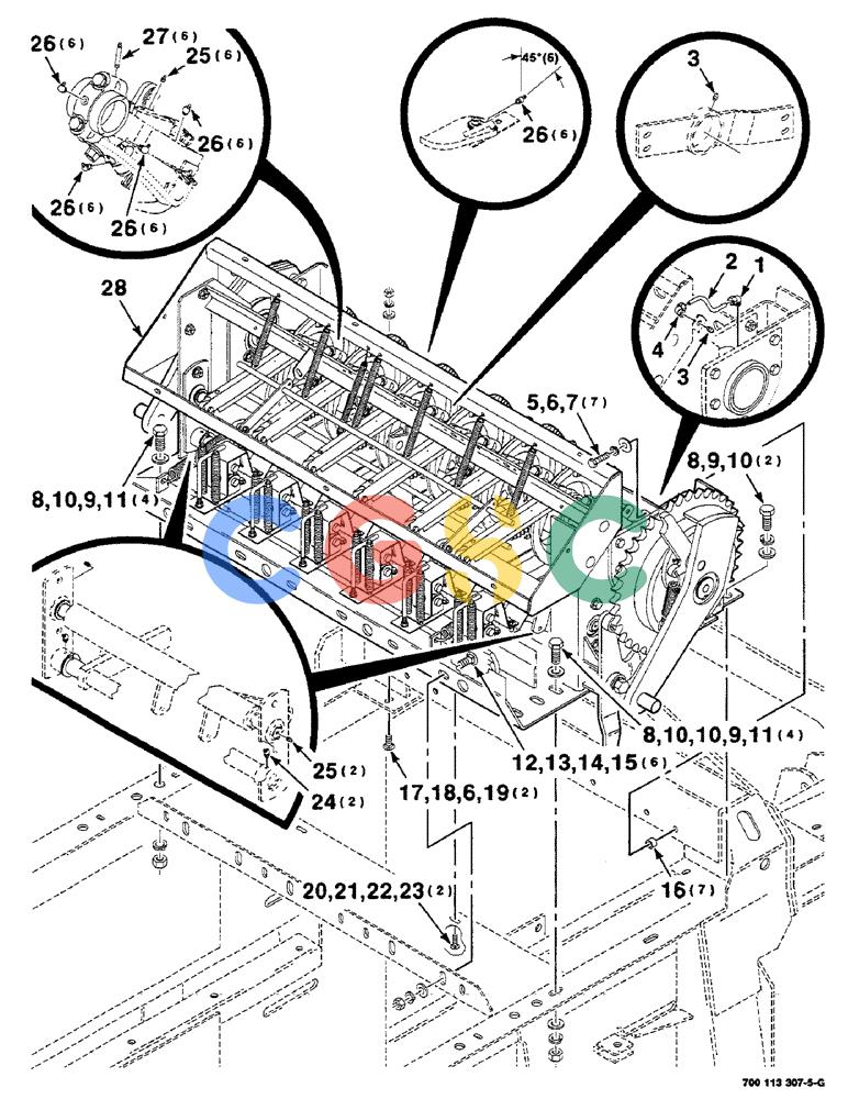 凯斯零件查询(8590) - CASE IH LARGE (4 X 4) RECTANGULAR BALER (NORTH AMERICA) (1/98-12/00) (06-04) - KNOTTER MOUNTING AND GREASE ZERK ASSEMBLY Case Agriculture