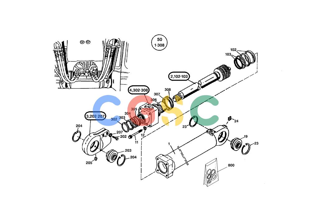 纽荷兰零件查询(EC160) - CRAWLER EXCAVATOR (4/99-) (24.022[001]) - BOOM CYLINDERS (S/N 716001-716111) New Holland Constructuion