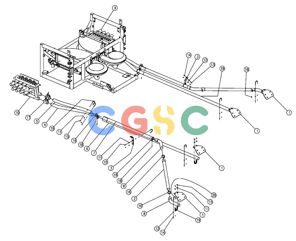 凯斯零件查询(438) - FLEX-AIR APPLICATOR - 2003 (3/03-10/03) (04-032) - TUBES GROUP, MID, 2.5”, 70’ Case Agriculture