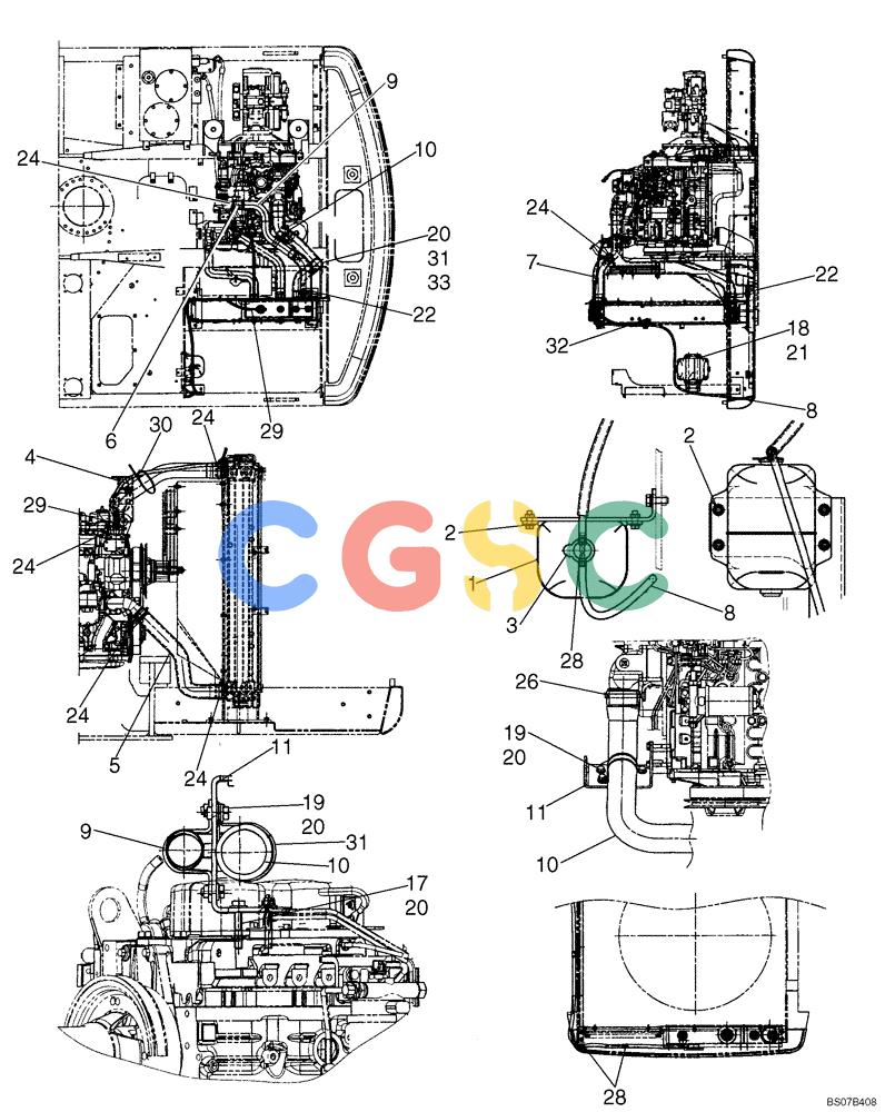 神钢零件查询(SK170-8) - ACERA MARK III EXCAVATOR - TIER 3 (NA) ASN YM04-U1601 - (5/07-12/12) (02-07[00]) - RADIATOR GROUP (YB05P00006F1) Kobelco